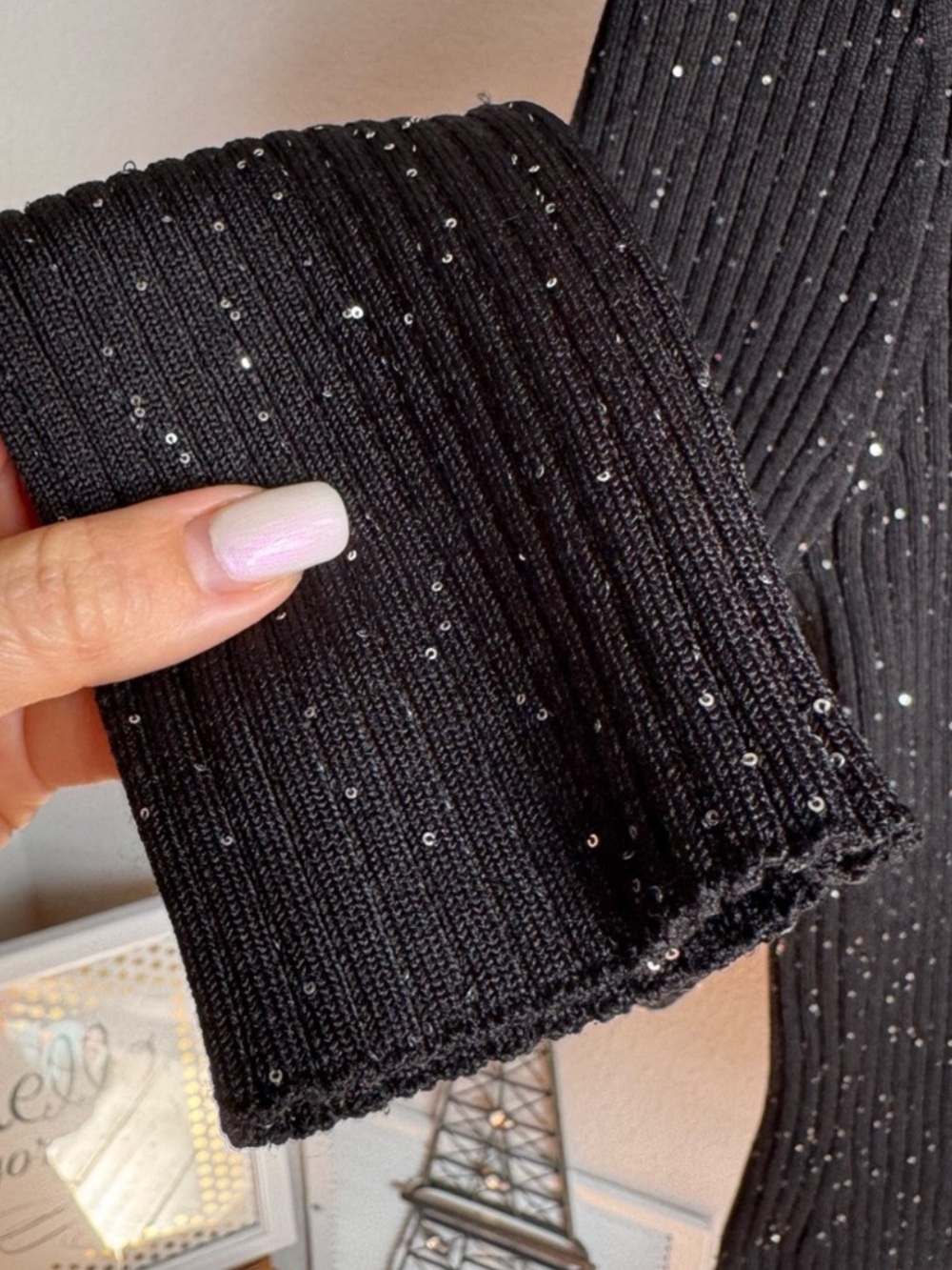NWT HUGO BOSS RIBBED SWEATER WITH SEQUIN EMBELLISHMENTS SZ XL - Picture 9 of 12